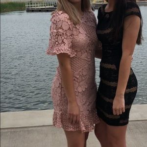 Pink Lace Cocktail Dress with slip